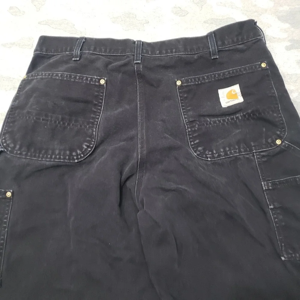 Vintage Carhartt Double Knee Pants Mens 36x34 Black B01 Workwear Made In USA
